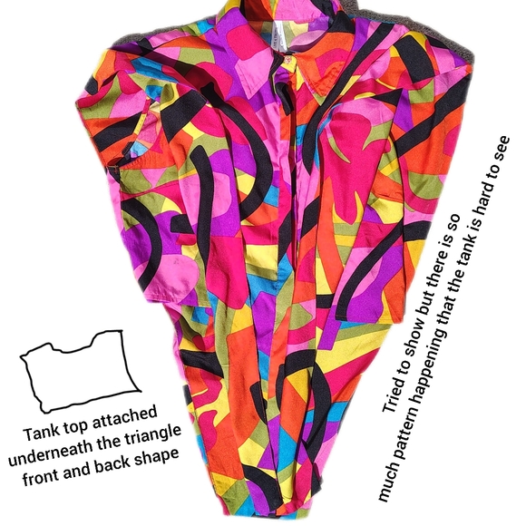 Live 4 Truth Colorful Abstract Button-Up Shirt, Size M, Wmns - Picture 4 of 8
